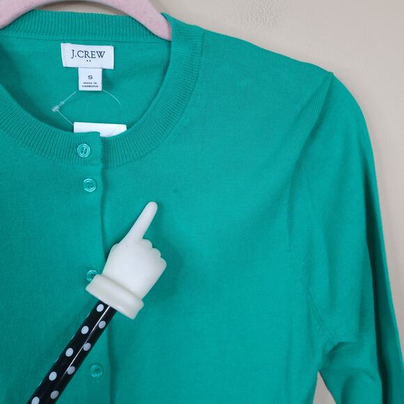 J.CREW Classic cotton cardigan sweater in Green Size S - Picture 4 of 9